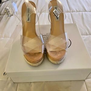 Clear Steve Madden 6.5 wedges
